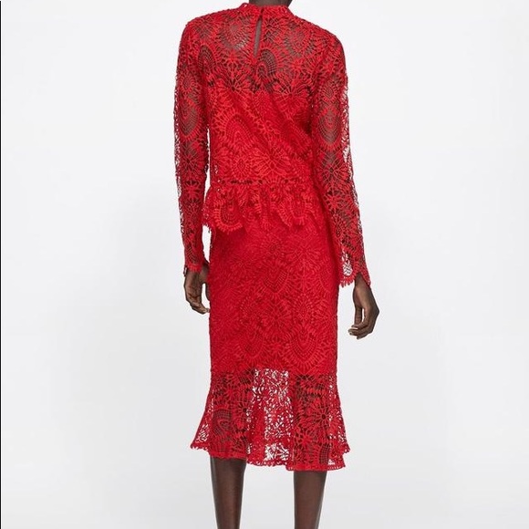 LAST NWT ZARA 2 PIECES RED TOP and SKIRT - Picture 6 of 9